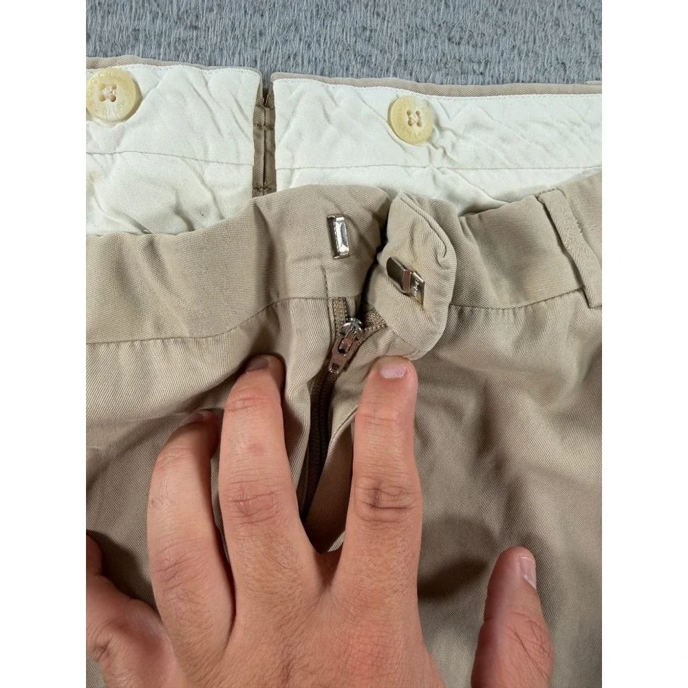 Vintage Polo Ralph Lauren Blue Label Pants Mens 38x32 Khaki Pleated Chino Italy